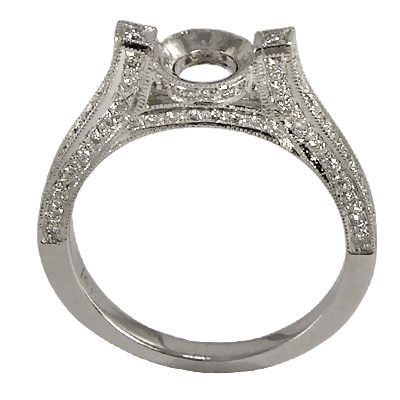 14k Gold Pave Diamond Ring Mounting