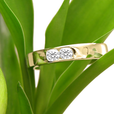14k Gold Diamond Wedding Band ring