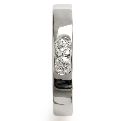 950 Platinum Two Diamonds Band Ring