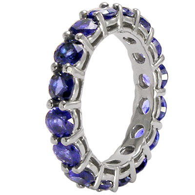 950 Platinum Blue Ceylon Sapphire Wedding band