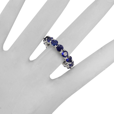 950 Platinum Blue Ceylon Sapphire Wedding band