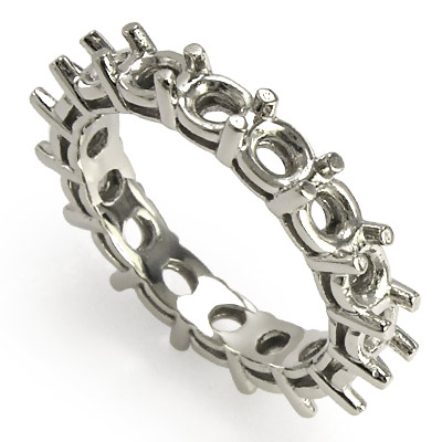 14k White Gold Wedding band Setting