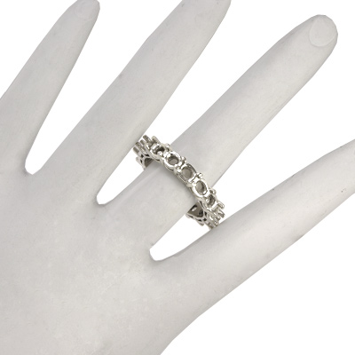 14k White Gold Wedding band Setting