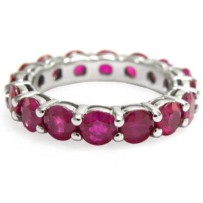 Ruby Wedding Band Gold 18k