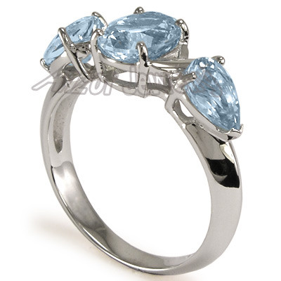 950 Platinum Genuine Aquamarine Ring