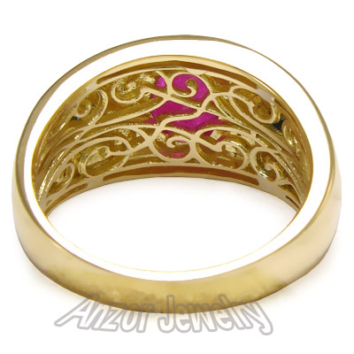 Men's 18k Yellow Gold  Ruby and Sapphire Ring