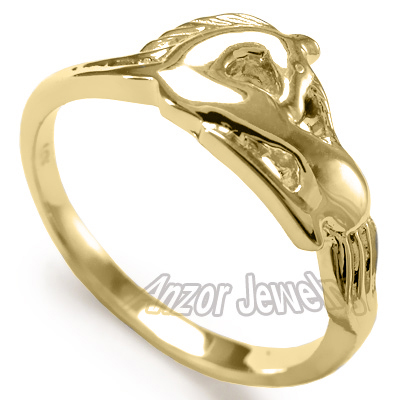 14k Yellow Gold Unicorn Ring