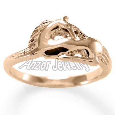 14k Rose Gold Unicorn Ring
