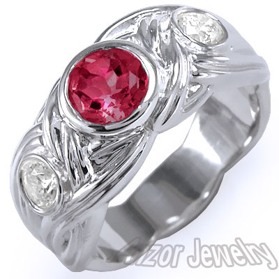 Ruby And Diamond Men's Ring 18k