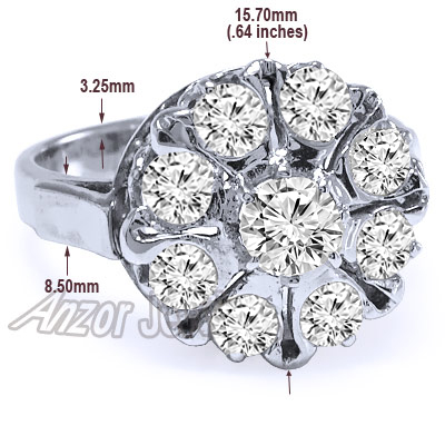 14K White Gold European Style Diamond Ring