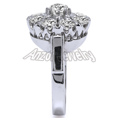 14K White Gold European Style Diamond Ring