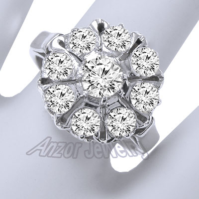 14K White Gold European Style Diamond Ring