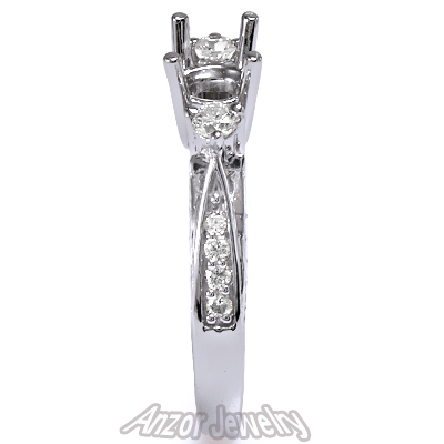 10k White Gold Diamond Engagement Ring Semi-Mount