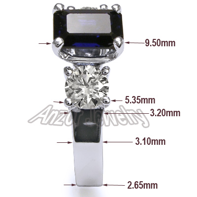 Ceylon Sapphire Diamond Ring in 18k White Gold
