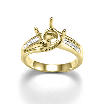 18k Yellow Gold Diamond Ring Semi-Mount