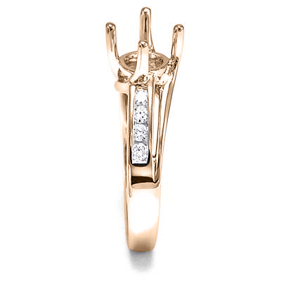 14k Rose Gold Diamond Ring Semi-Mount