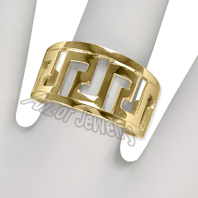 Men's 14k Gold Greek Key Ring