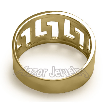 Men's 14k Gold Greek Key Ring