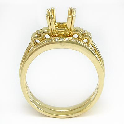 14k Gold Diamond Engagement Ring Set