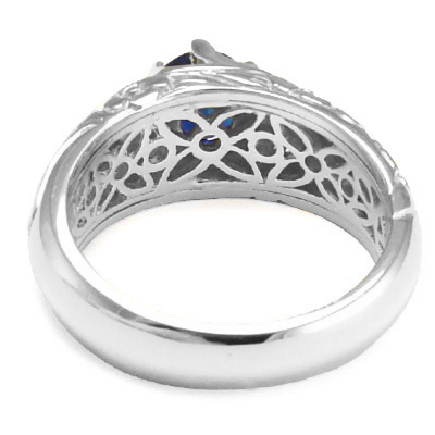 Men's 18k White Gold Ceylon Sapphire Ring