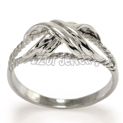 18k Gold Double X Ring