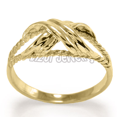 14k Gold Double X Ring