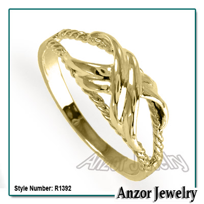 18k Gold Double X Ring