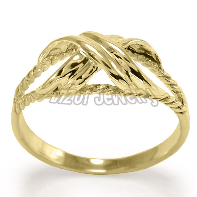 18k Gold Double X Ring