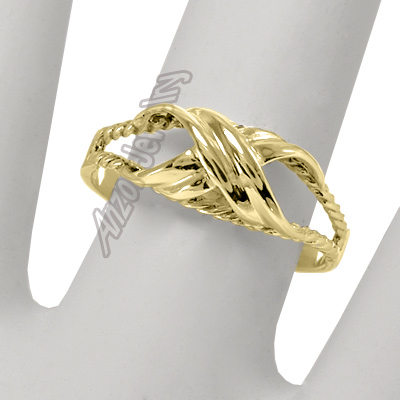 18k Gold Double X Ring