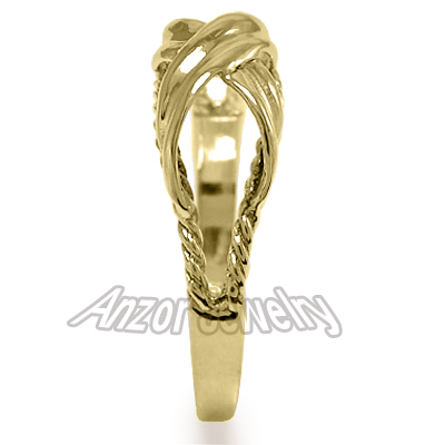 18k Gold Double X Ring