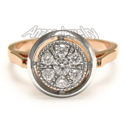 Old Russian design Diamond Engagement Ring 585