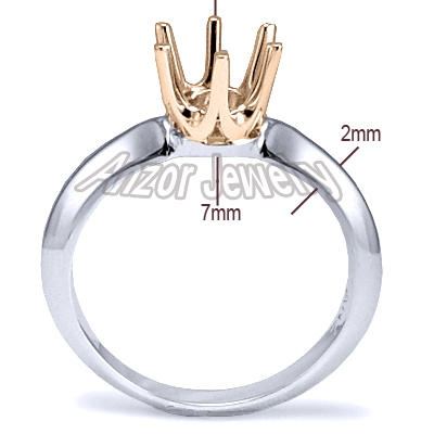 Platinum & 18k Gold Engagement Setting Ring