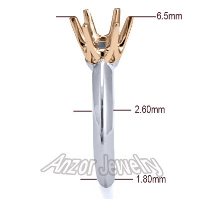 Six-Prong Knife Edge Ring Mounting 14k