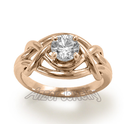 18k Rose Gold White Sapphire Ring