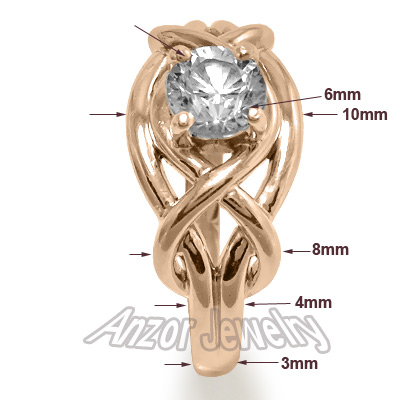 18k Rose Gold White Sapphire Ring