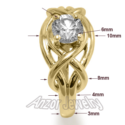 14k Yellow Gold White Sapphire Ring
