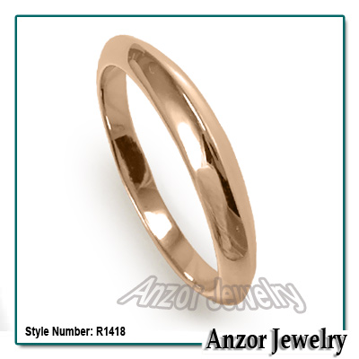 Graduated Knife Edge Wedding Band Ring 14k