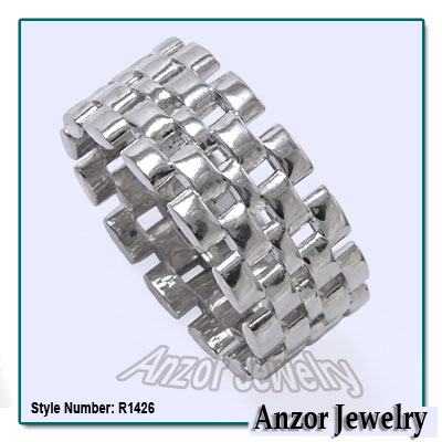 Mens Exclusive Jewelry 14k Panther Link Ring
