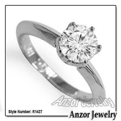 18k Gold Knife Edge Solitaire Engagement Ring
