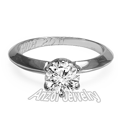 18k Gold Knife Edge Solitaire Engagement Ring