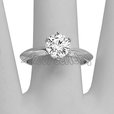 18k Gold Knife Edge Solitaire Engagement Ring