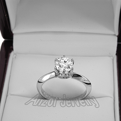 18k Gold Knife Edge Solitaire Engagement Ring