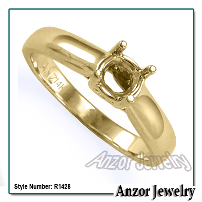 14k Yellow Gold Trellis Engagement Ring Setting