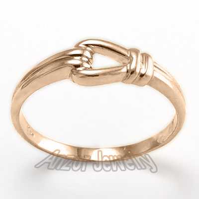 14k solid Rose Gold hand made Buckle Ring for lady