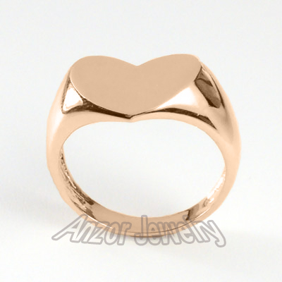 Heart Shaped Ring in 14k solid Gold