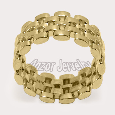 Men's 14k Solid Yellow Gold Panther Link Band