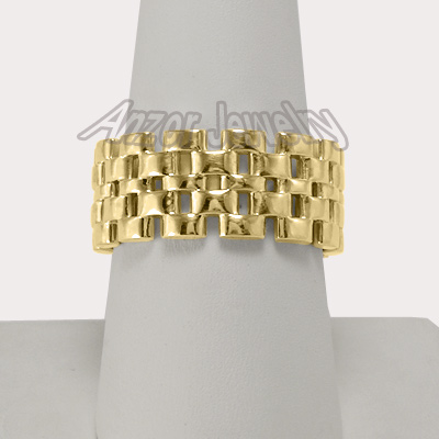 Men's 14k Solid Yellow Gold Panther Link Band