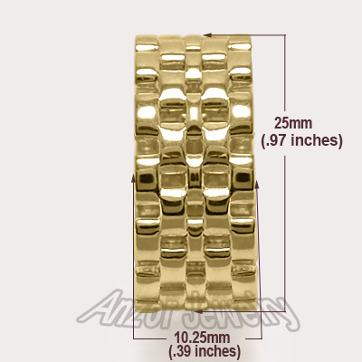 Men's 14k Solid Yellow Gold Panther Link Band