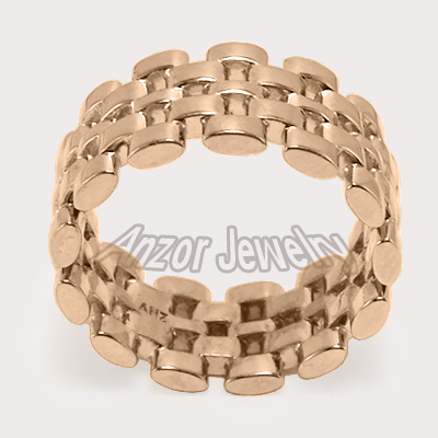 Men's 14k Gold Panther Link Band ring