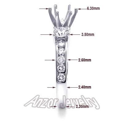 10k White Gold Diamond Ring Setting